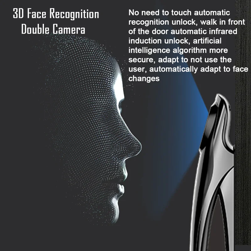 Alexa Voice Control Tuya APP Face Recognition Smart Door Lock Electronic Digital Door Lock Fully Automatic Door Lock With Camera