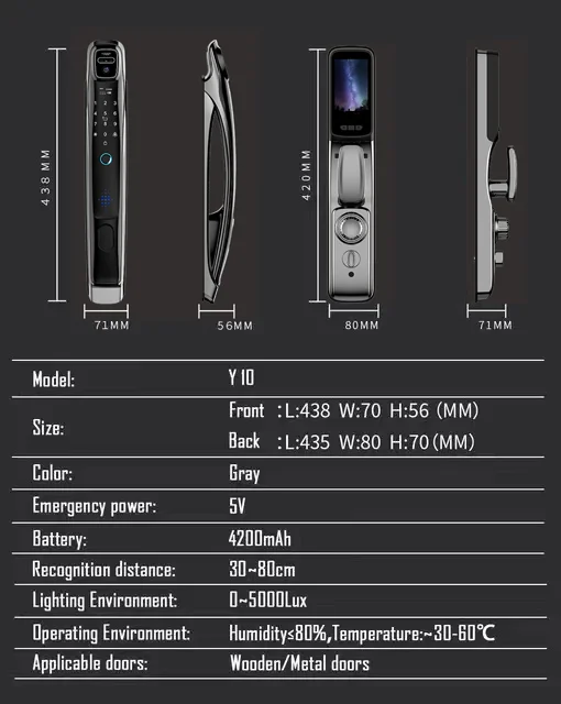 Alexa Voice Control Tuya APP Face Recognition Smart Door Lock Electronic Digital Door Lock Fully Automatic Door Lock With Camera Alexa Voice Control Tuya APP Face Recognition Smart Door Lock Electronic Digital Door Lock Fully Automatic Door Lock With Camera