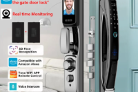 Alexa Voice Control Tuya APP Face Recognition Smart Door Lock Electronic Digital Door Lock Fully Automatic Door Lock With Camera