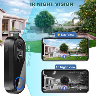 5G 2.4G WiFi Video Doorbell 1080P Wireless Bell Tuya APP Smart Intercom Camera IP65 Waterproof Ring Bell with 7000mAh Battery - Image 4