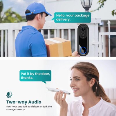 5G 2.4G WiFi Video Doorbell 1080P Wireless Bell Tuya APP Smart Intercom Camera IP65 Waterproof Ring Bell with 7000mAh Battery - Image 3