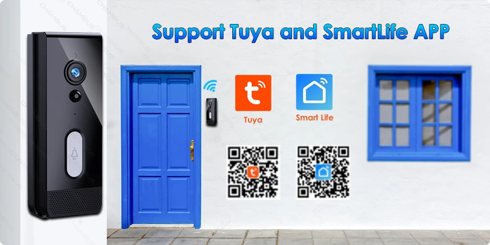 Tuya WiFi Doorbell Camera Outdoor Waterproof IP65 Wireless Video Doorbell Battery Security Protection Door Phone Alexa SmartLife
