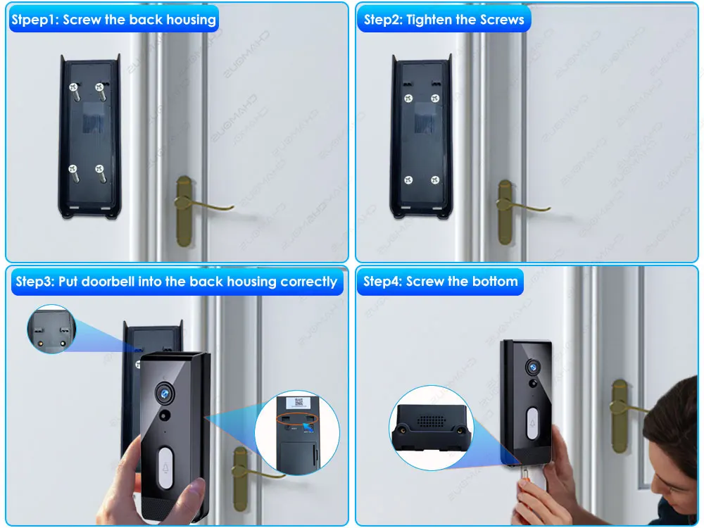 Tuya WiFi Doorbell Camera Outdoor Waterproof IP65 Wireless Video Doorbell Battery Security Protection Door Phone Alexa SmartLife