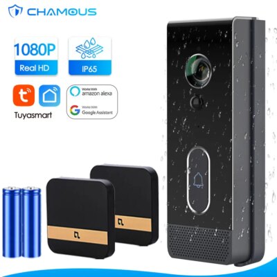 Tuya WiFi Doorbell Camera Outdoor Waterproof IP65 Wireless Video Doorbell Battery Security Protection Door Phone Alexa SmartLife