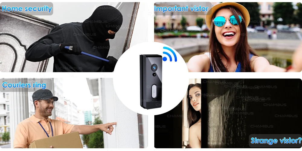 Tuya WiFi Doorbell Camera Outdoor Waterproof IP65 Wireless Video Doorbell Battery Security Protection Door Phone Alexa SmartLife