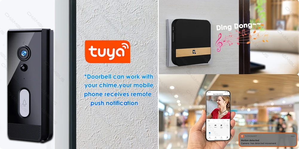 Tuya WiFi Doorbell Camera Outdoor Waterproof IP65 Wireless Video Doorbell Battery Security Protection Door Phone Alexa SmartLife