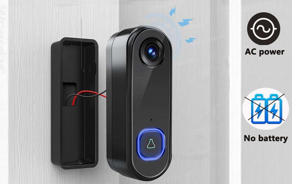 TUYA Video Doorbell WiFi Wireless Outdoor Door Bell Camera AC DC Power 1080P Video Door Phone Waterproof IP65 Alexa Google Home TUYA Video Doorbell WiFi Wireless Outdoor Door Bell Camera AC DC Power 1080P Video Door Phone Waterproof IP65 Alexa Google Home