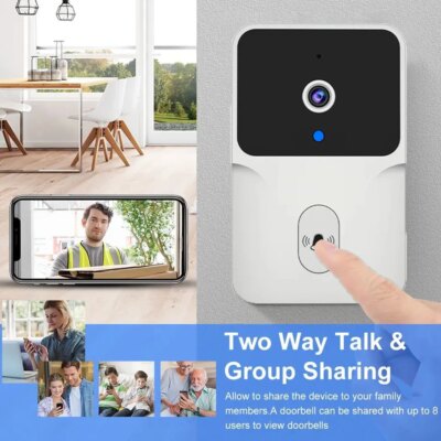 Tuya WiFi Video Doorbell Smart Home Door Bell Wireless Rechargeable Battery Outdoor HD Camera Two-Way Audio Visual Doorbell - Image 2