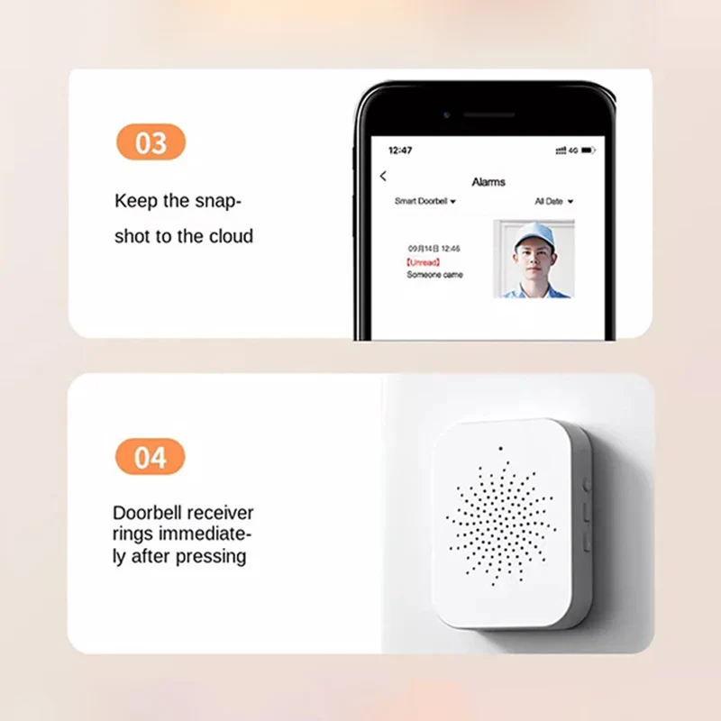 Tuya WiFi Video Doorbell Smart Home Door Bell Wireless Rechargeable Battery Outdoor HD Camera Two-Way Audio Visual Doorbell