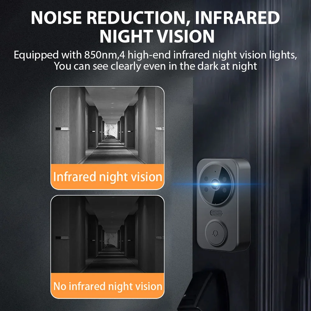 4.3'' IPS Screen 2.4G Wireless Visual Intercom Doorbell with Screen Smart High-definition Video Monitoring Two-Way Intercom