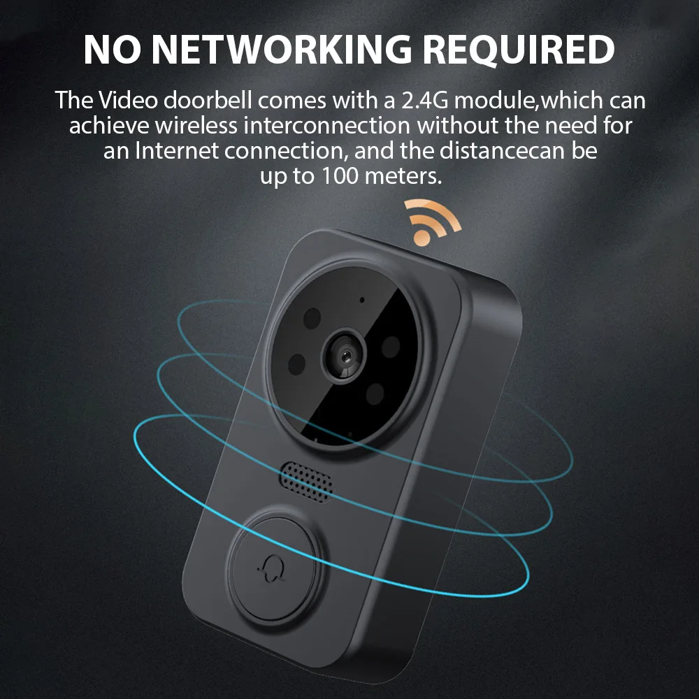 4.3'' IPS Screen 2.4G Wireless Visual Intercom Doorbell with Screen Smart High-definition Video Monitoring Two-Way Intercom