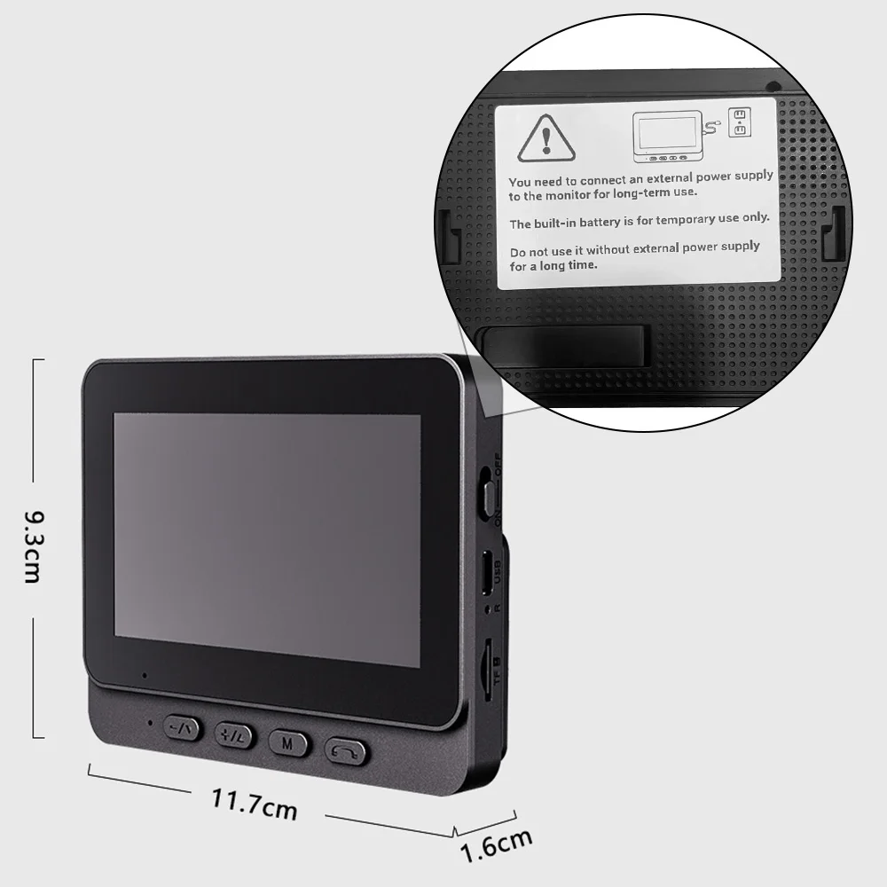 4.3'' IPS Screen 2.4G Wireless Visual Intercom Doorbell with Screen Smart High-definition Video Monitoring Two-Way Intercom
