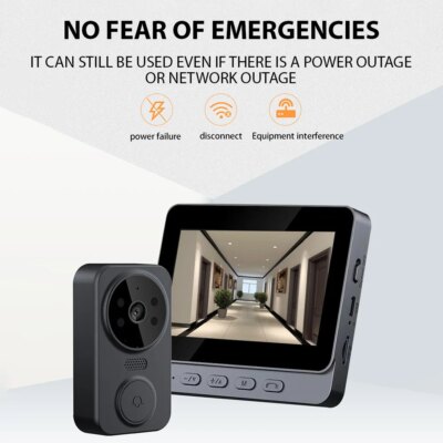 4.3'' IPS Screen 2.4G Wireless Visual Intercom Doorbell with Screen Smart High-definition Video Monitoring Two-Way Intercom - Image 2