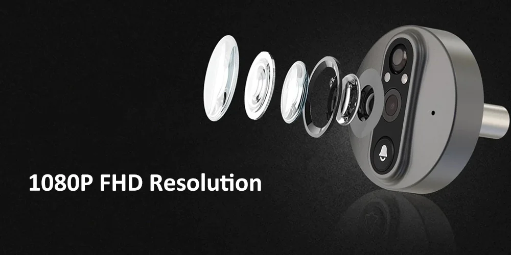 3MP Smart Life Tuya 1080P WiFi Door Bell Eye Peephole Camera 5000mAh Battery PIR Motion Detector IR Alexa Google Digital Viewer 3MP Smart Life Tuya 1080P WiFi Door Bell Eye Peephole Camera 5000mAh Battery PIR Motion Detector IR Alexa Google Digital Viewer