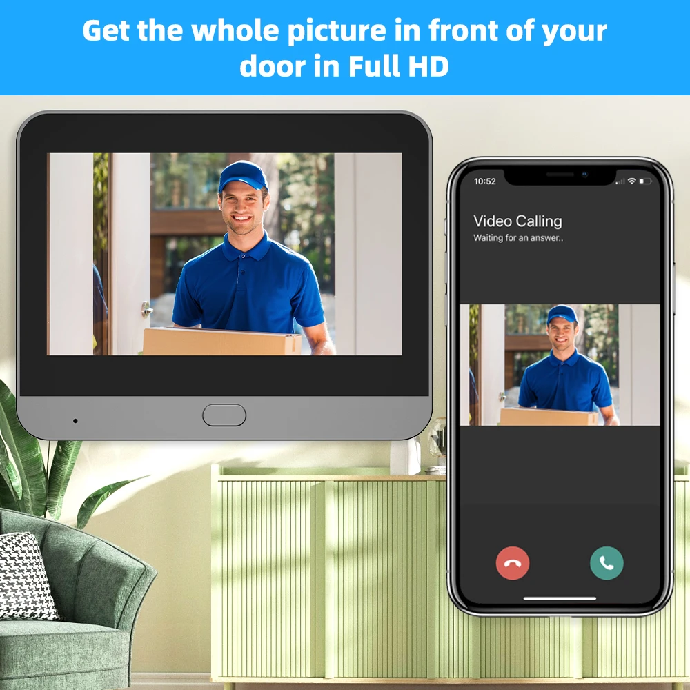 3MP Smart Life Tuya 1080P WiFi Door Bell Eye Peephole Camera 5000mAh Battery PIR Motion Detector IR Alexa Google Digital Viewer 3MP Smart Life Tuya 1080P WiFi Door Bell Eye Peephole Camera 5000mAh Battery PIR Motion Detector IR Alexa Google Digital Viewer