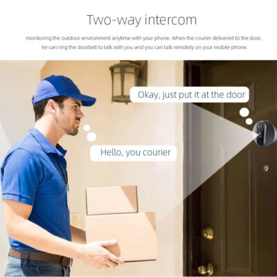 3MP Smart Life Tuya 1080P WiFi Door Bell Eye Peephole Camera 5000mAh Battery PIR Motion Detector IR Alexa Google Digital Viewer - Image 4