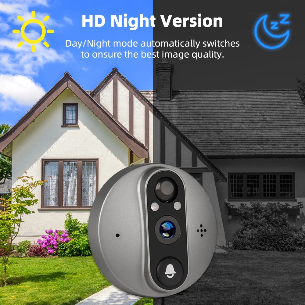 3MP Smart Life Tuya 1080P WiFi Door Bell Eye Peephole Camera 5000mAh Battery PIR Motion Detector IR Alexa Google Digital Viewer 3MP Smart Life Tuya 1080P WiFi Door Bell Eye Peephole Camera 5000mAh Battery PIR Motion Detector IR Alexa Google Digital Viewer