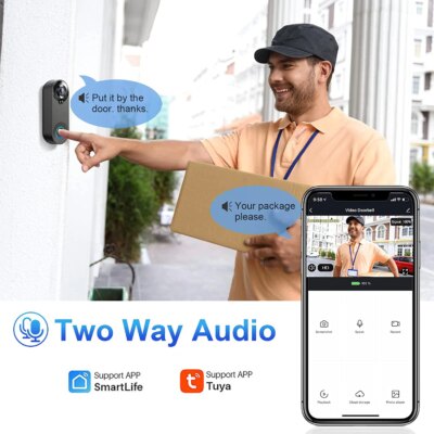 1080P Wireless Video Doorbell Camera WiFi Smart Door Bell Tuya Smart Home Security Motion Detect Night Vision Intercom Doorbell - Image 2