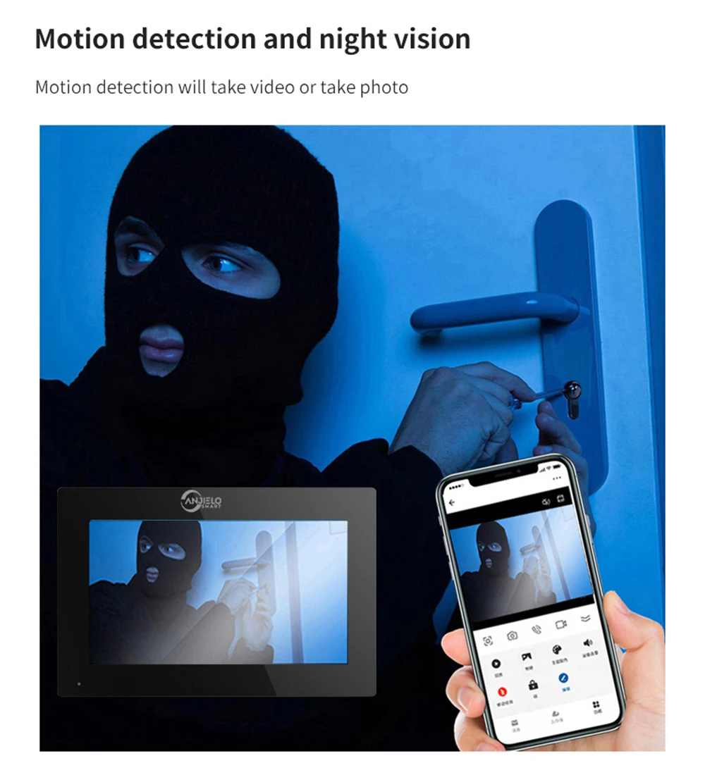 Fingerprint 5in1 Unlock Wifi Doorbell Video Intercom System For Home Doorphone Tuya Smart 1080P Touch Monitor Security Protect Fingerprint 5in1 Unlock Wifi Doorbell Video Intercom System For Home Doorphone Tuya Smart 1080P Touch Monitor Security Protect