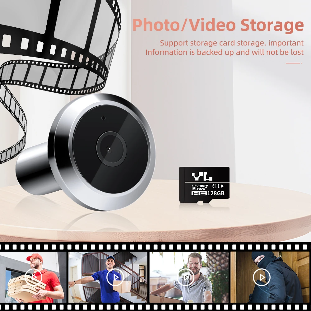 WSDCAM 1080P Tuya Doorbell Camera PIR Motion Detection Wifi Doorbell Night Vision Peepholes 4.3 Inch Monitor