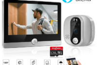 Jeatone Alexa Tuya Smart WiFi Video Peephole 1080P/158° Doorbell Camera For Home 4.3" LCD Screen 24H PIR Movement Detection Eye