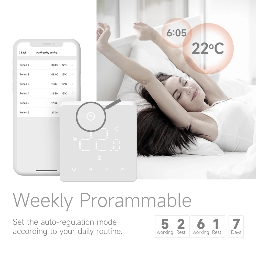 Beok Tuya Wifi Room Thermostat Underfloor Heating System Thermoregulator for Gas Boiler Electric Heating with Alexa Google Home Beok Tuya Wifi Room Thermostat Underfloor Heating System Thermoregulator for Gas Boiler Electric Heating with Alexa Google Home