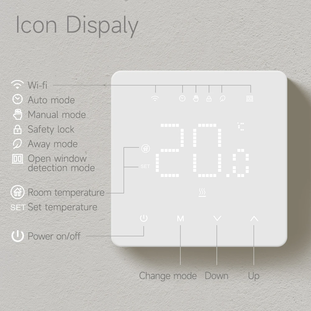 Beok Tuya Wifi Room Thermostat Underfloor Heating System Thermoregulator for Gas Boiler Electric Heating with Alexa Google Home Beok Tuya Wifi Room Thermostat Underfloor Heating System Thermoregulator for Gas Boiler Electric Heating with Alexa Google Home
