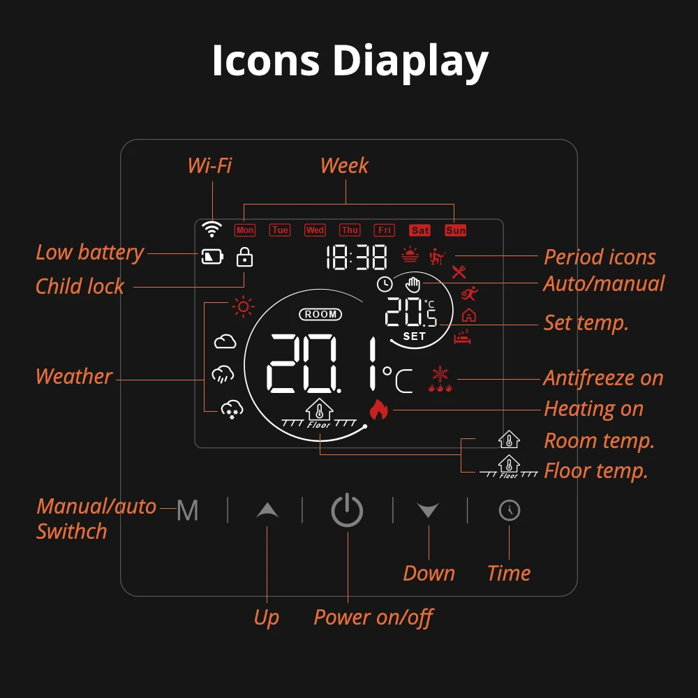 Beok Smart Home Tuya WIFI Thermostat Battery-powered Thermoregulator for Gas Boiler Smart Life Work with Alexa Google Home Beok Smart Home Tuya WIFI Thermostat Battery-powered Thermoregulator for Gas Boiler Smart Life Work with Alexa Google Home