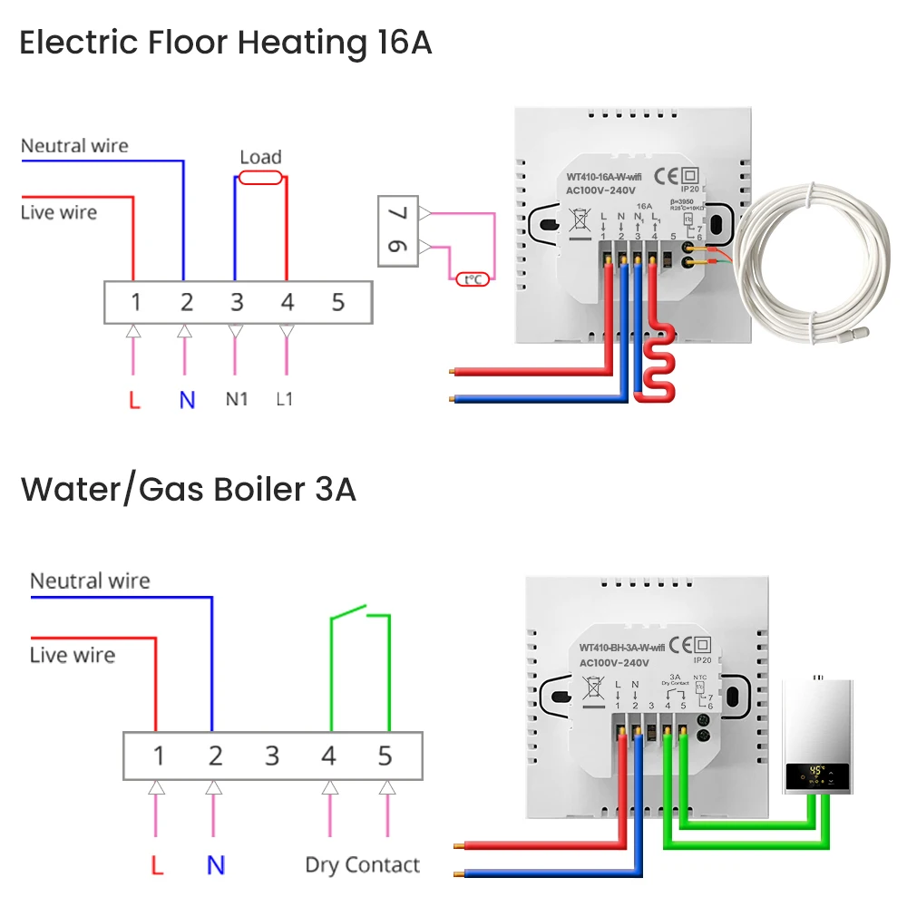 AVATTO Tuya WiFi Smart Thermostat，Electric Heating Water Gas Boiler Temperature Controller Works With Google Home Alexa Alice