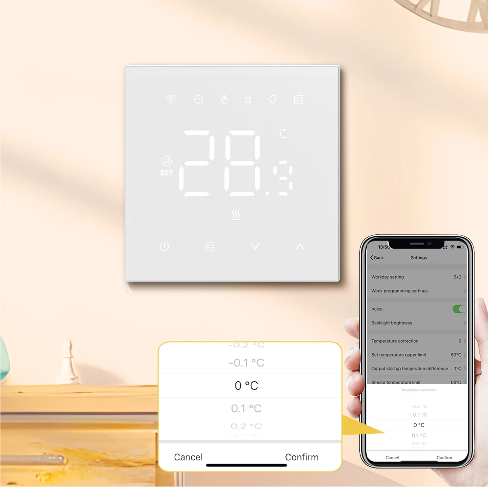 AVATTO Tuya WiFi Smart Thermostat，Electric Heating Water Gas Boiler Temperature Controller Works With Google Home Alexa Alice