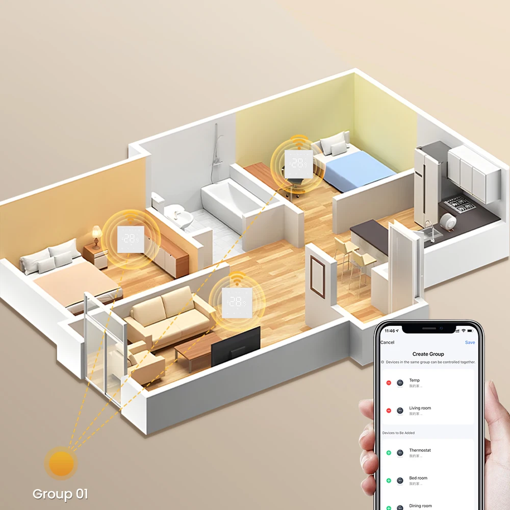 AVATTO Tuya WiFi Smart Thermostat，Electric Heating Water Gas Boiler Temperature Controller Works With Google Home Alexa Alice