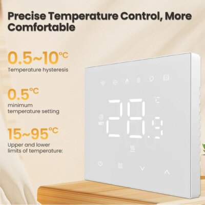 AVATTO Tuya WiFi Smart Thermostat，Electric Heating Water Gas Boiler Temperature Controller Works With Google Home Alexa Alice - Image 2