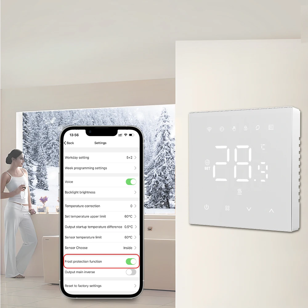 AVATTO Tuya WiFi Smart Thermostat，Electric Heating Water Gas Boiler Temperature Controller Works With Google Home Alexa Alice