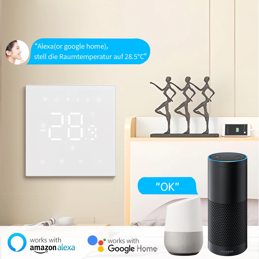 AVATTO Tuya WiFi Smart Thermostat，Electric Heating Water Gas Boiler Temperature Controller Works With Google Home Alexa Alice