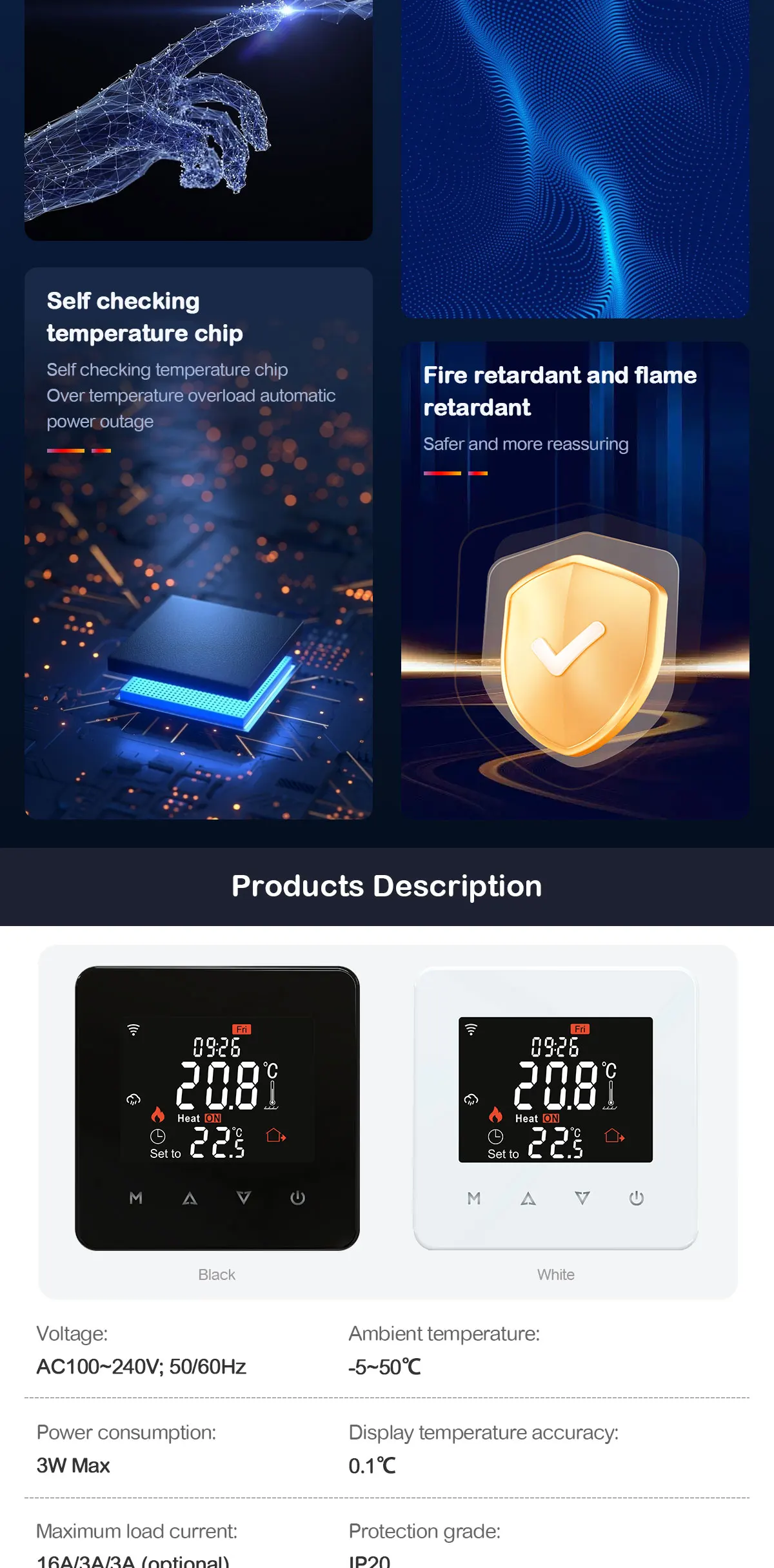 Tuya Smart Home Thermostat Water Electric Warm Floor Heating Gas Boiler WiFi Temperature Remote Controller with Google Alexa