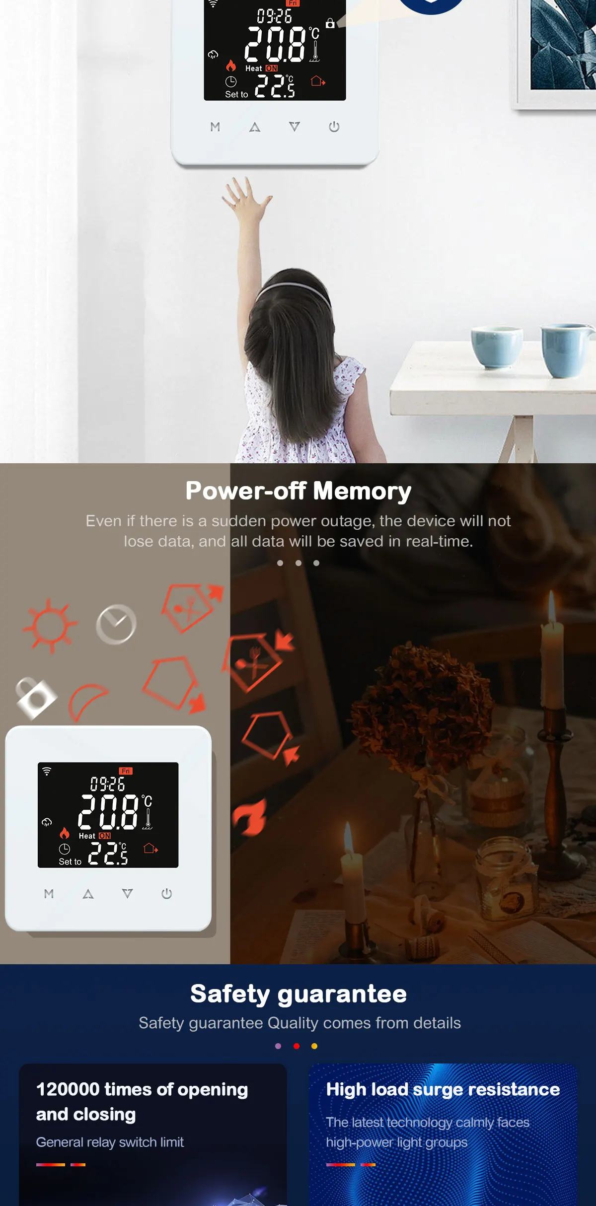 Tuya Smart Home Thermostat Water Electric Warm Floor Heating Gas Boiler WiFi Temperature Remote Controller with Google Alexa