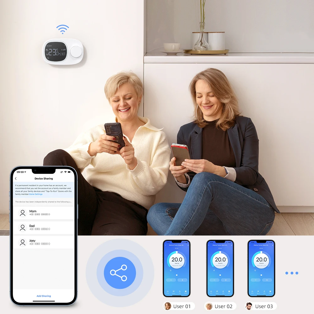 AVATTO Tuya WiFi Heating/Cooling Water Gas Boiler Temperature Controller,Low Power Battery Smart Thermostat,Alexa Google Home