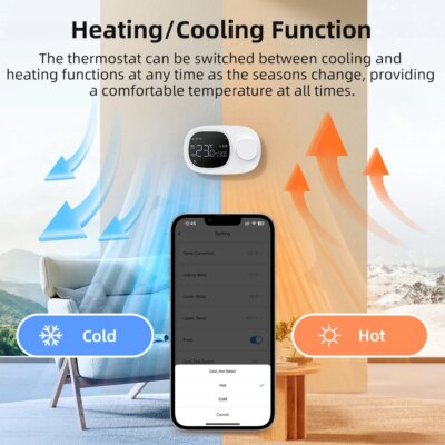 AVATTO Tuya WiFi Heating/Cooling Water Gas Boiler Temperature Controller,Low Power Battery Smart Thermostat,Alexa Google Home - Image 2