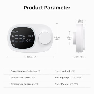 AVATTO Tuya WiFi Heating/Cooling Water Gas Boiler Temperature Controller,Low Power Battery Smart Thermostat,Alexa Google Home - Image 6