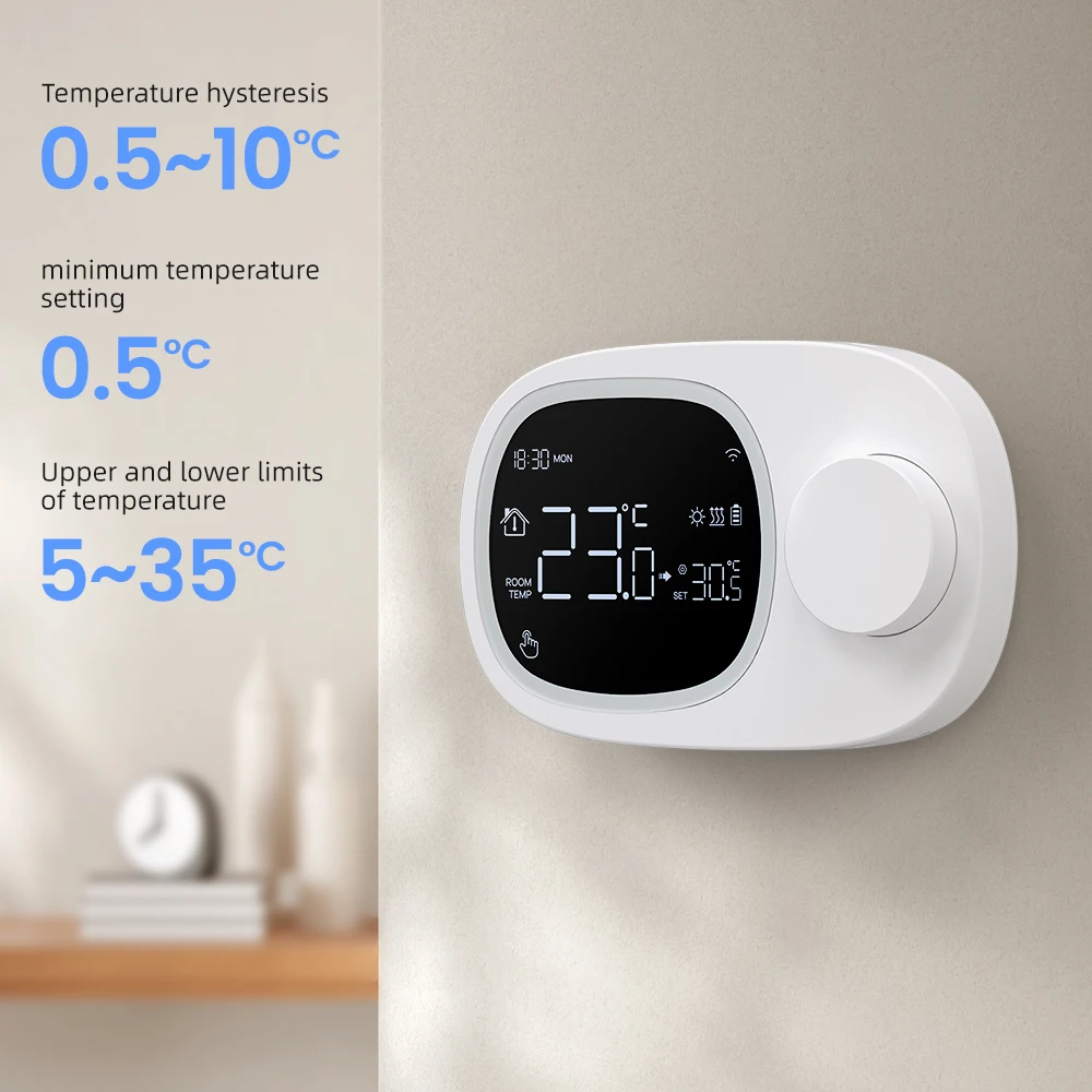 AVATTO Tuya WiFi Heating/Cooling Water Gas Boiler Temperature Controller,Low Power Battery Smart Thermostat,Alexa Google Home