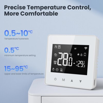 AVATTO Tuya WiFi/ZigBee Smart Thermostat,Low Power Battery Water Gas Boiler Temperature Controller For Alexa Google Home Alice - Image 2