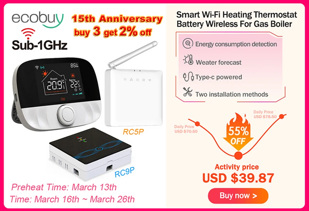 Tuya Smart Wifi Heating Thermostat Battery Wireless For Gas Boiler Heater Thermostat Temperature Controller Alexa Google Home