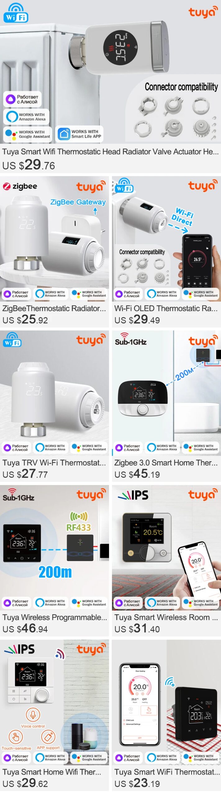 Tuya Smart Wifi Heating Thermostat Battery Wireless For Gas Boiler Heater Thermostat Temperature Controller Alexa Google Home