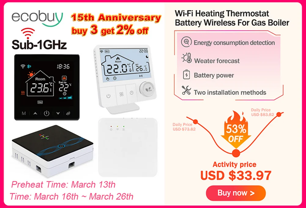 Tuya Smart Wifi Heating Thermostat Battery Wireless For Gas Boiler Heater Thermostat Temperature Controller Alexa Google Home