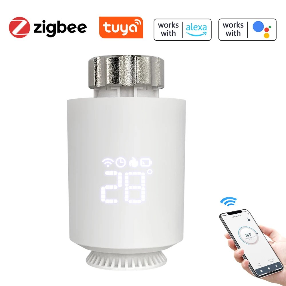 Tuya Smart ZigBee 3.0 TRV Radiator Actuator Valve Thermostatic Radiator Valve Temperature Controller Support Alexa Google Home Tuya Smart ZigBee 3.0 TRV Radiator Actuator Valve Thermostatic Radiator Valve Temperature Controller Support Alexa Google Home