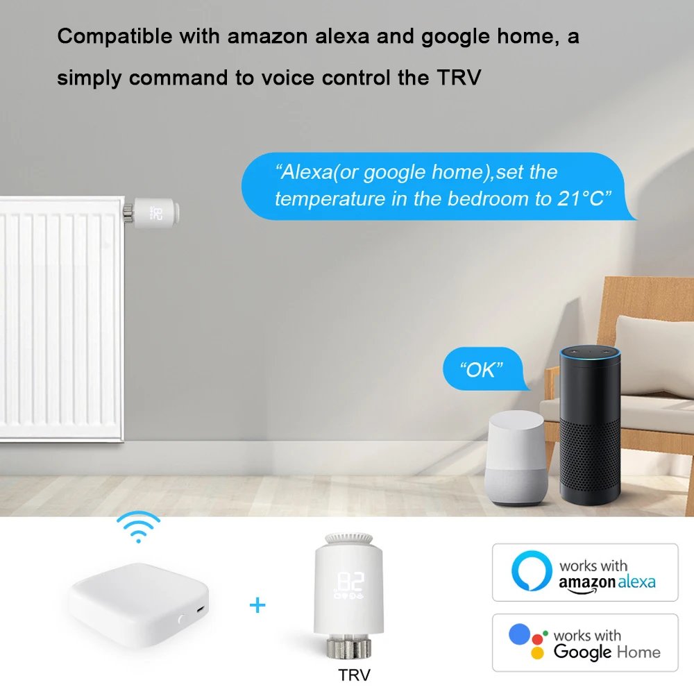 Tuya Smart ZigBee 3.0 TRV Radiator Actuator Valve Thermostatic Radiator Valve Temperature Controller Support Alexa Google Home Tuya Smart ZigBee 3.0 TRV Radiator Actuator Valve Thermostatic Radiator Valve Temperature Controller Support Alexa Google Home