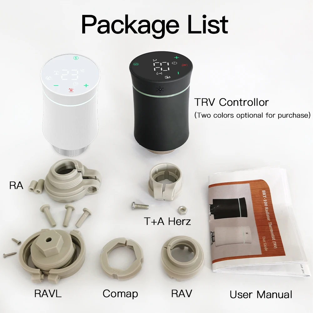 MOES ZigBee 3.0 TRV Thermostat Tuya Radiator Actuator Valve Smart Programmable Temperature Controller Alexa Google Voice Control