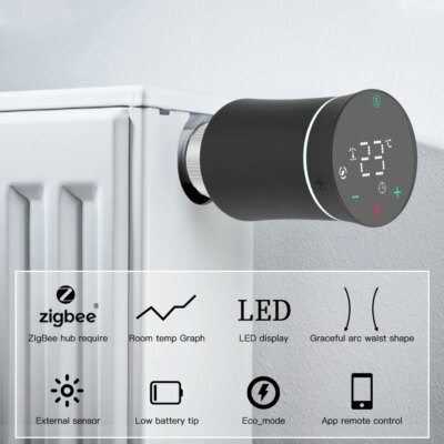 MOES ZigBee 3.0 TRV Thermostat Tuya Radiator Actuator Valve Smart Programmable Temperature Controller Alexa Google Voice Control - Image 2