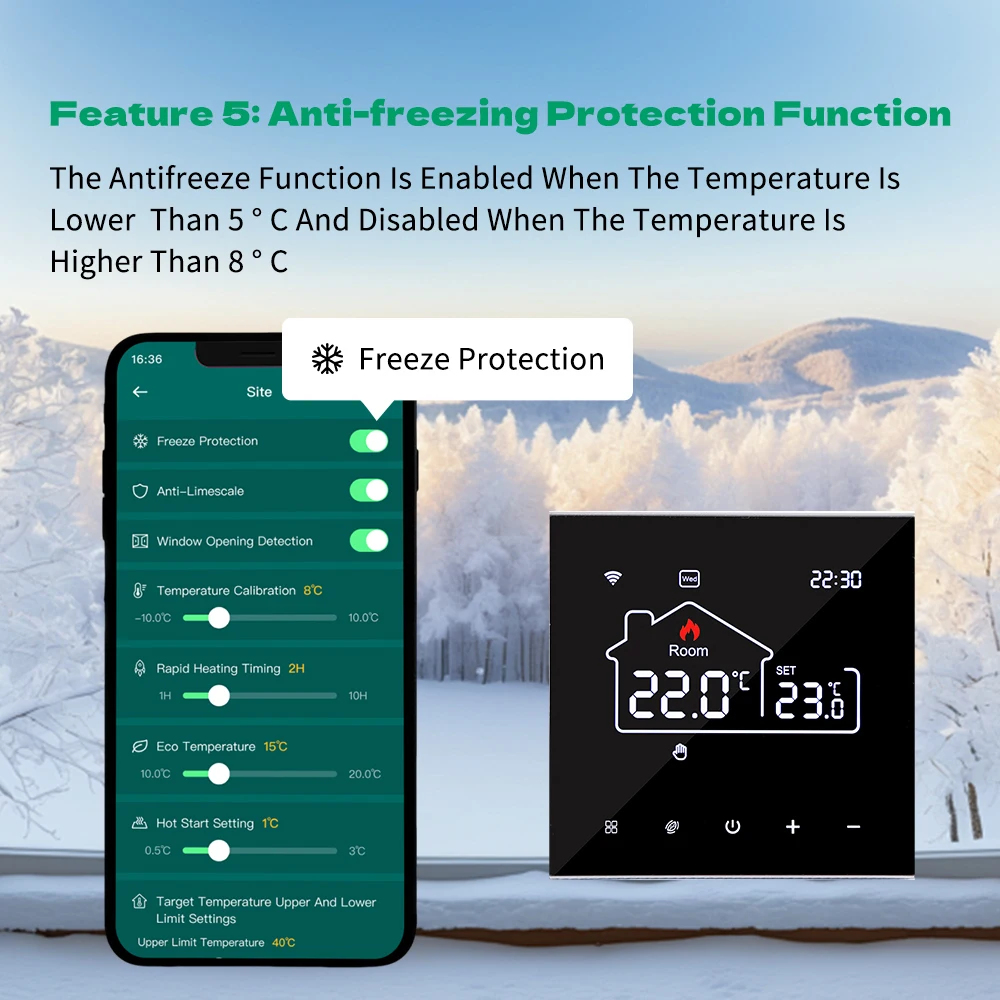 Tuya WiFi Smart Thermostat Heating, Electric Floor Heating Water/Gas Boiler Temperature Remote Controller for Google Home, Alexa Tuya WiFi Smart Thermostat Heating, Electric Floor Heating Water/Gas Boiler Temperature Remote Controller for Google Home, Alexa