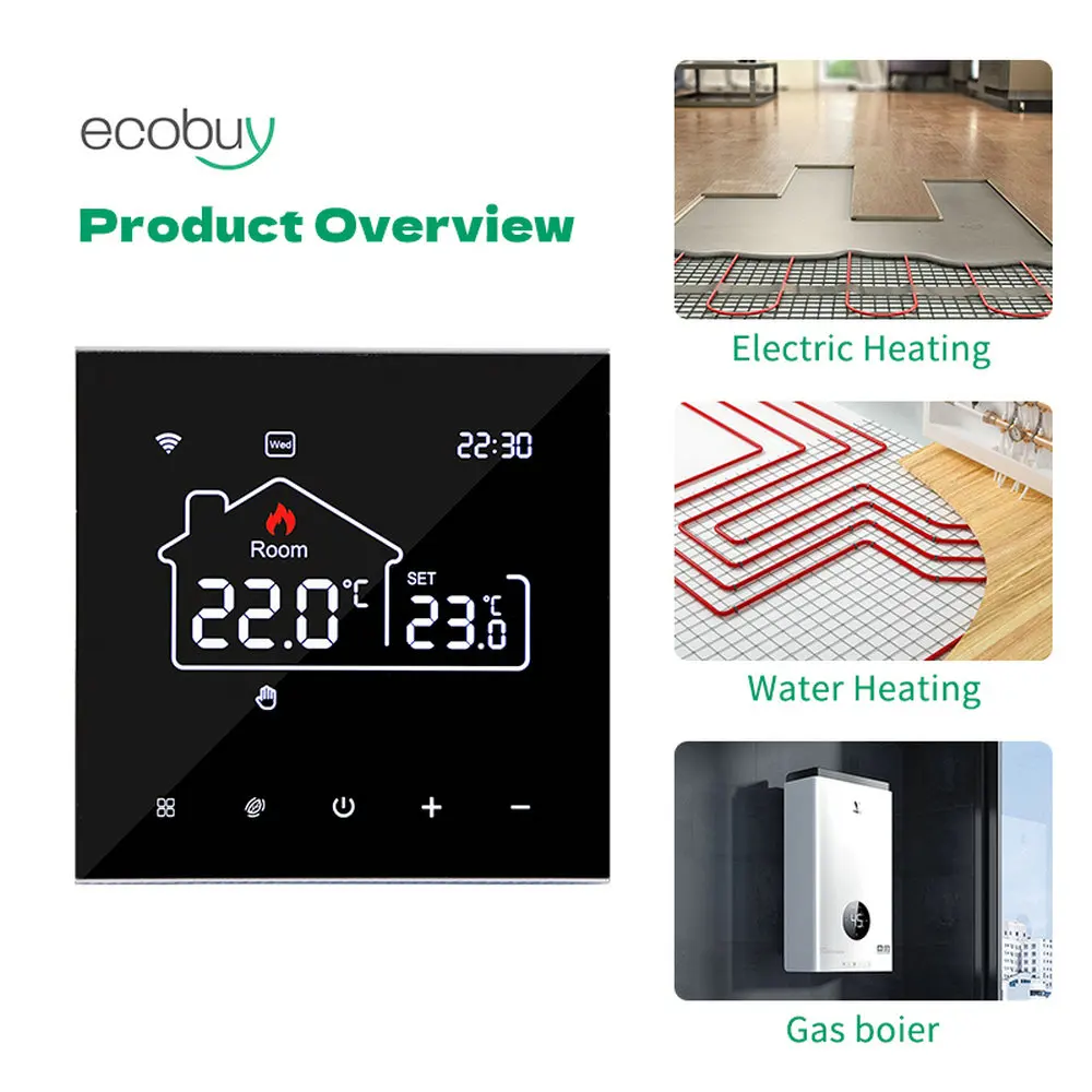 Tuya WiFi Smart Thermostat Heating, Electric Floor Heating Water/Gas Boiler Temperature Remote Controller for Google Home, Alexa Tuya WiFi Smart Thermostat Heating, Electric Floor Heating Water/Gas Boiler Temperature Remote Controller for Google Home, Alexa